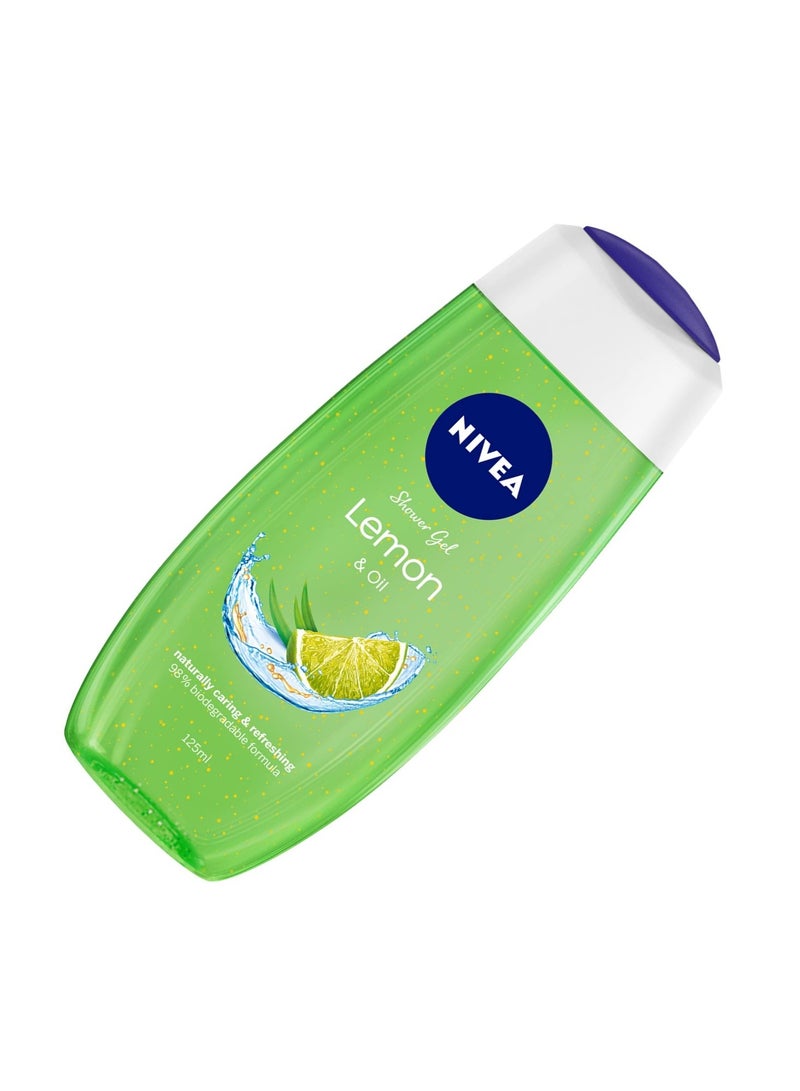 NIVEA Lemon and oil 125 ml Body Wash| Shower Gel with Scent of Lemon and Care Oil | Pure Glycerin for Instant Soft & Summer Fresh Skin|Microplastic Free |Clean, Healthy & Moisturized Skin - Image 3
